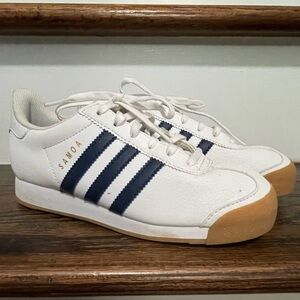 Adidas Samoa kid's White and Blue Sneakers